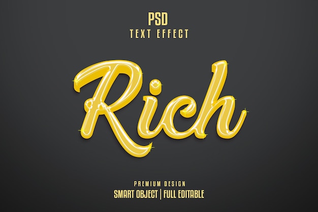 PSD rich 3d text effect