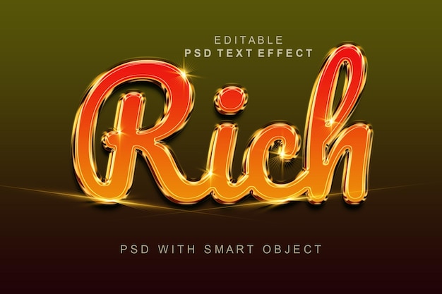 PSD rich 3d text effect