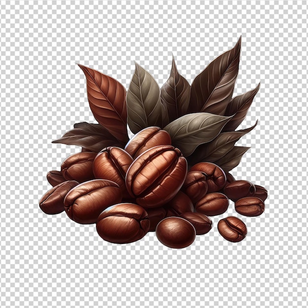 PSD rich coffee bean closeup png