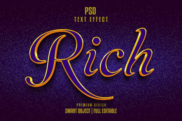 Rich editable 3d text effect