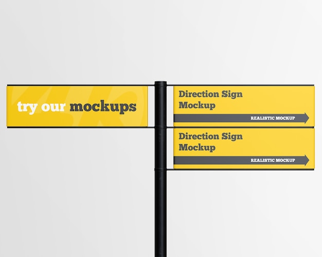 Richting teken mockup geïsoleerd