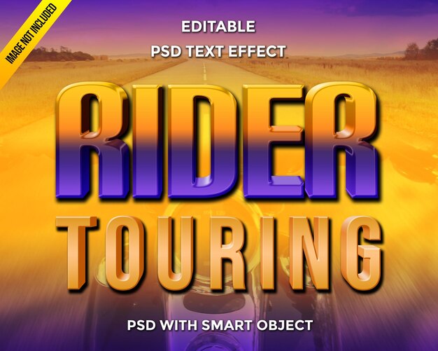 PSD rider touring efekt tekstowy 3d