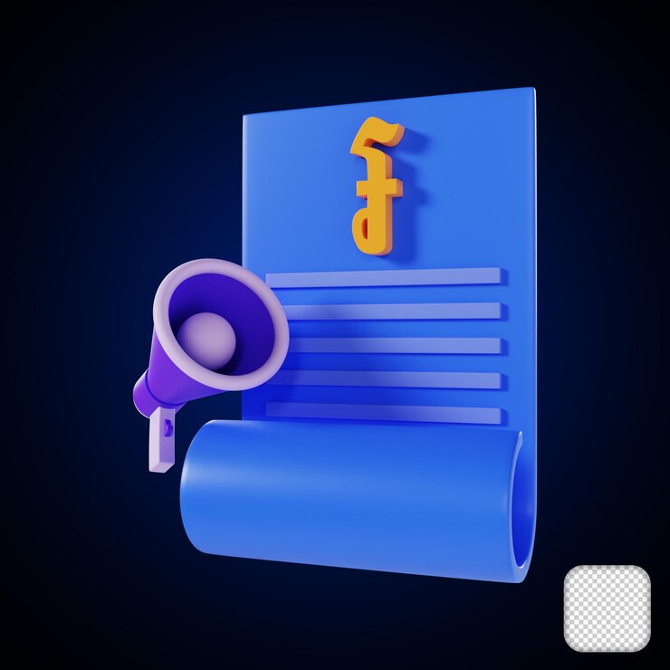 PSD riel coin announcement 3d illustration
