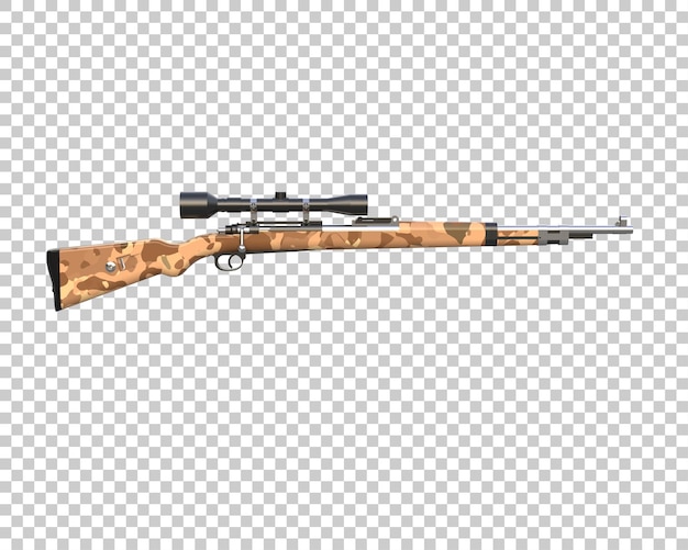 Riffle met scope geïsoleerd op achtergrond 3d rendering illustratie
