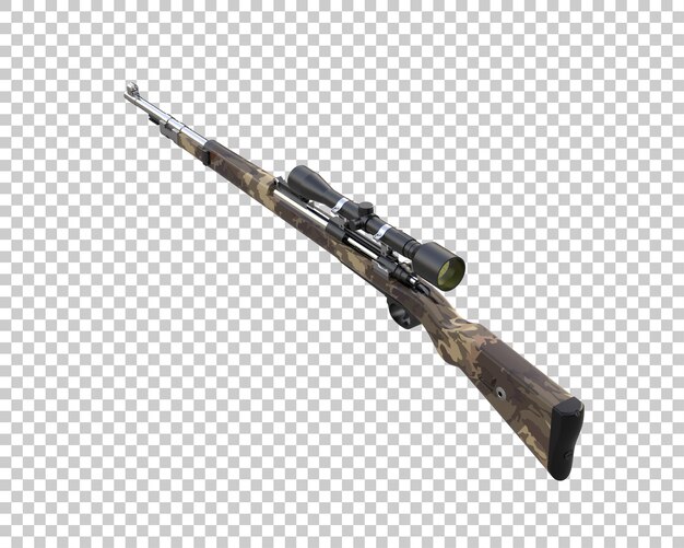 Riffle met scope geïsoleerd op achtergrond 3d rendering illustratie