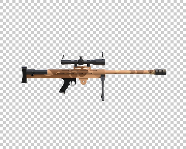 PSD riffle met scope geïsoleerd op achtergrond 3d rendering illustratie