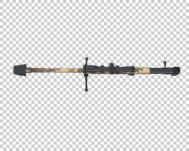 PSD riffle met scope geïsoleerd op achtergrond 3d rendering illustratie