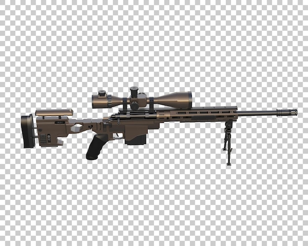 PSD riffle with scope isolated on background 3d rendering illustration