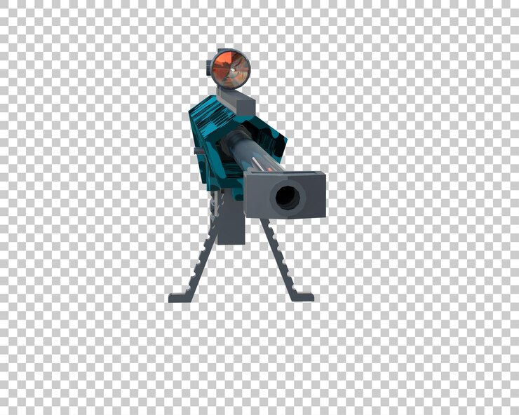 PSD riffle with scope isolated on background 3d rendering illustration