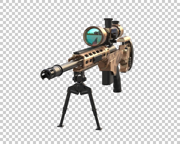 PSD riffle with scope isolated on background 3d rendering illustration