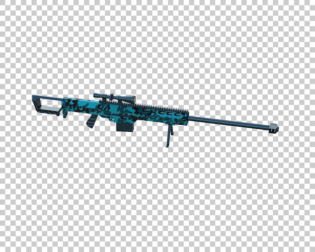 PSD riffle with scope isolated on background 3d rendering illustration