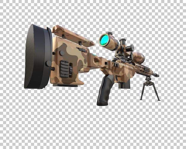 PSD riffle with scope isolated on background 3d rendering illustration