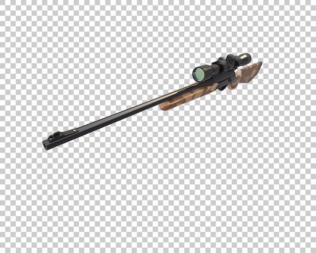 PSD riffle with scope isolated on background 3d rendering illustration