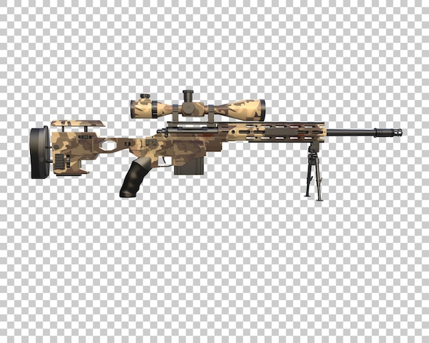 PSD riffle with scope isolated on background 3d rendering illustration