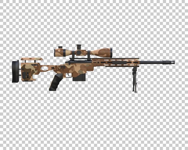 PSD riffle with scope isolated on background 3d rendering illustration