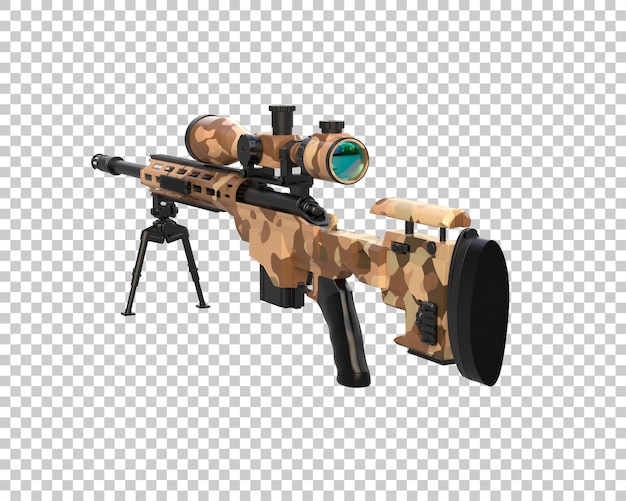 Riffle with scope isolated on background 3d rendering illustration