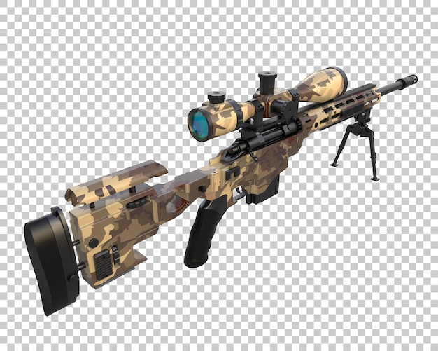 Riffle with scope isolated on background 3d rendering illustration
