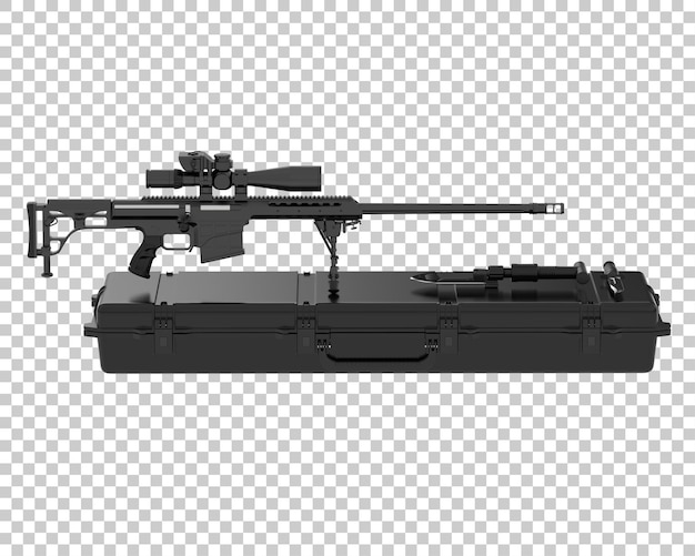 PSD 白い背景の 3 d レンダリング図に分離されたライフル