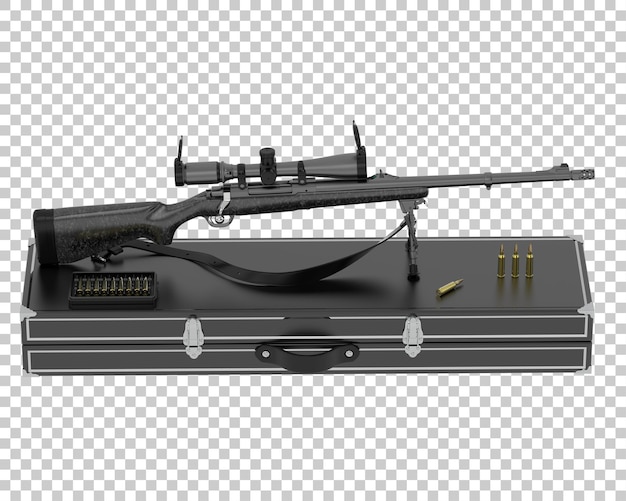 白い背景の 3 d レンダリング図に分離されたライフル