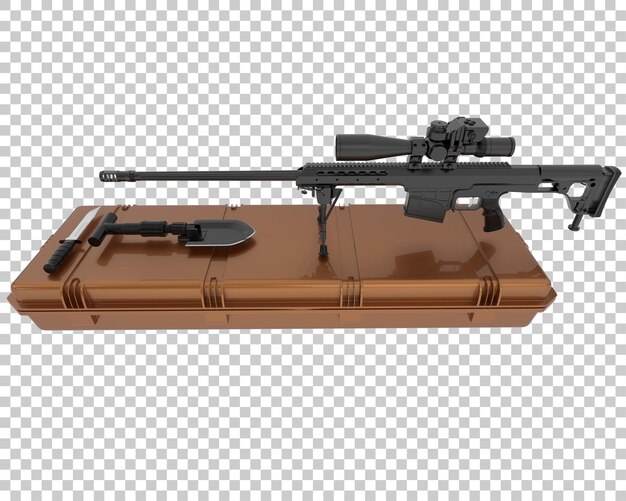 PSD rifle isolated on white background 3d rendering illustration