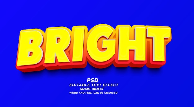 right 3d psd editable text effect photoshop template
