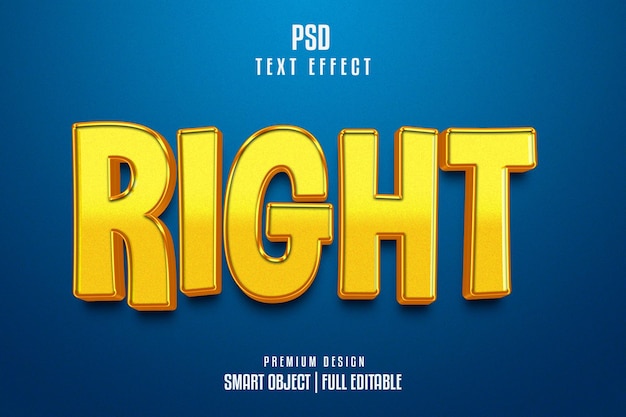 Right 3d text effect