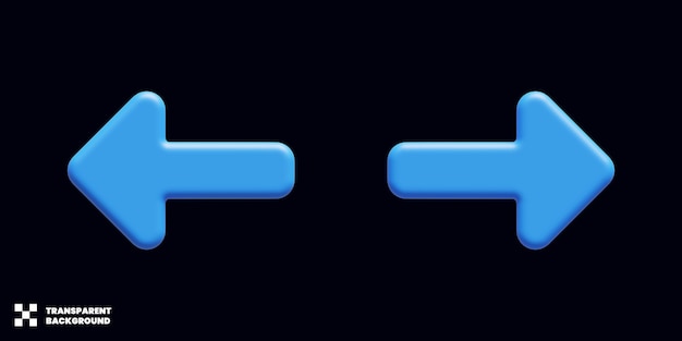 Right And Left Arrow Set In Minimalist 3D Render