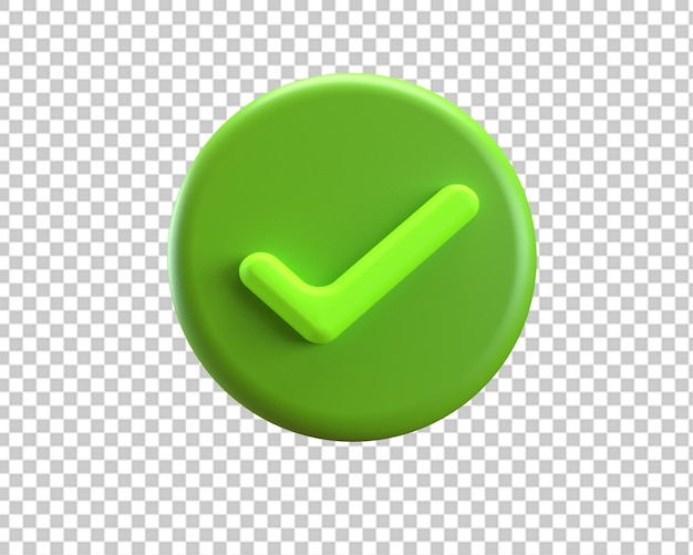 right approved green check icon 3d