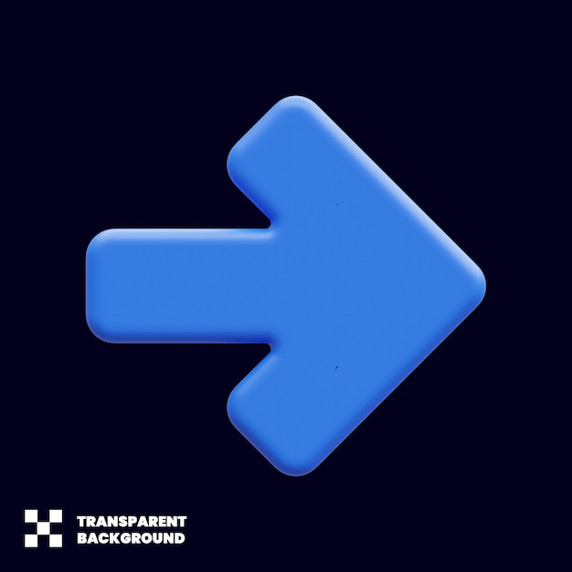 right arrow icon in 3d render
