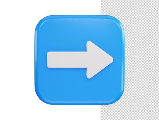 Right arrow icon 3d rendering vector illustration