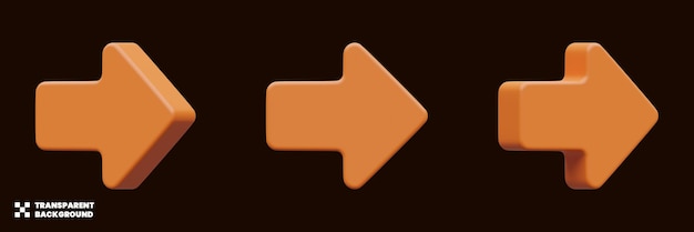 Right Arrow Icon Collection In 3D Render