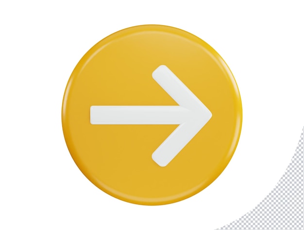 right arrow icon with 3d vector icon illustration transparent element