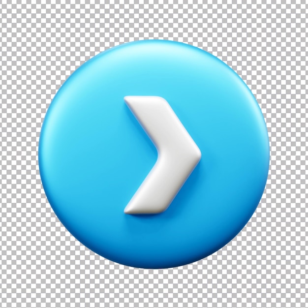 PSD right arrow ui icon 3d render isolated