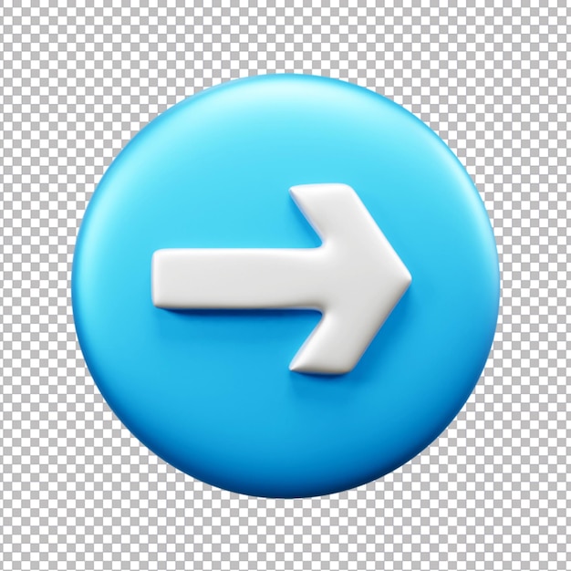 PSD right arrow ui icon 3d render isolated