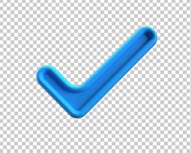 PSD right check blue mark icon 3d render