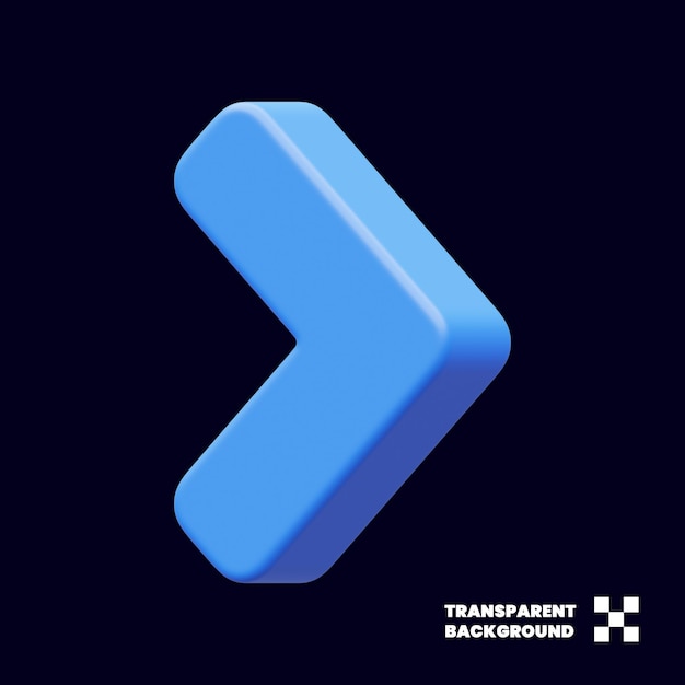right chevron arrow icon in 3d render