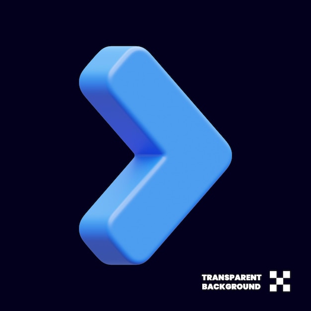 Right Chevron Arrow Icon In 3D Render