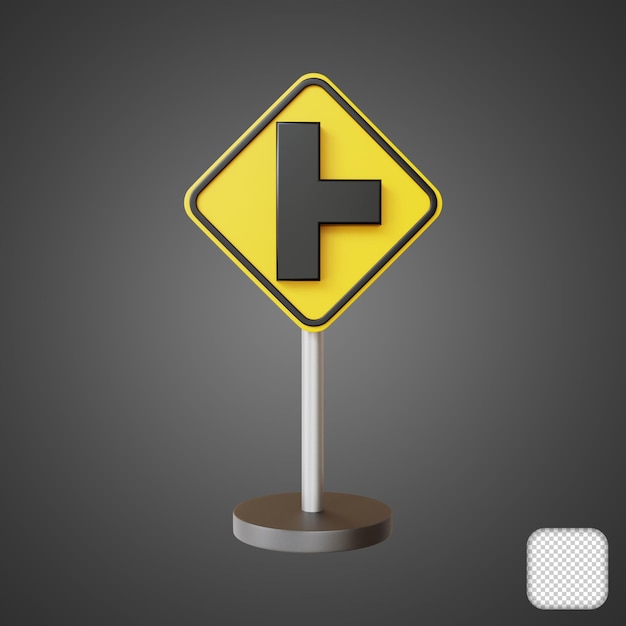 Right Lane Road Sign Traffic 3d illustration