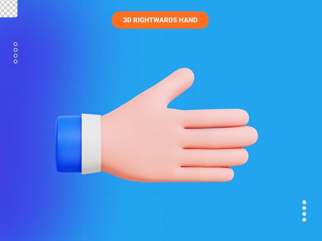 PSD rightward hand 3d icon