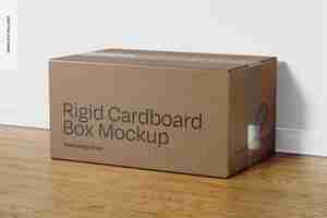 PSD rigid cardboard box mockup perspective