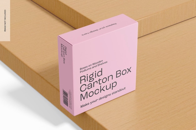 PSD rigid carton box mockup, left view