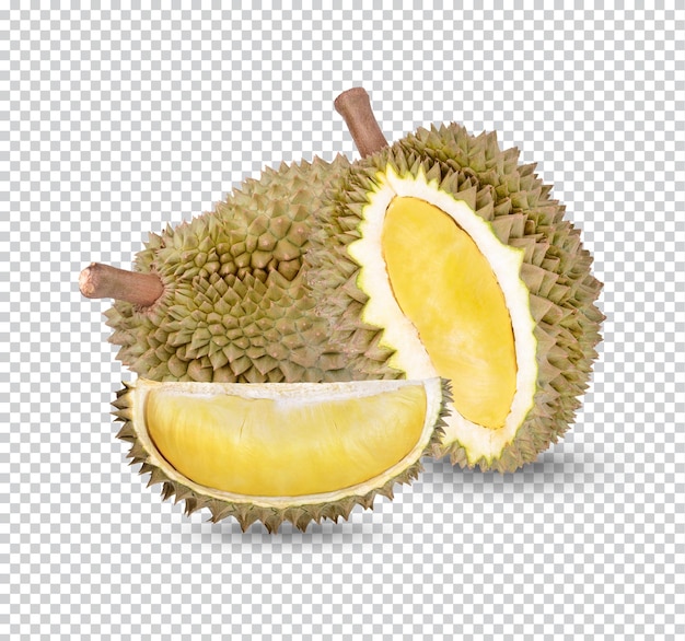 Rijpe durian fruit geïsoleerd premium psd