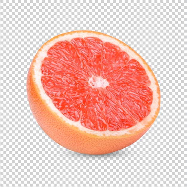 Rijpe helft van roze grapefruit citrusvruchten geïsoleerd premium psd