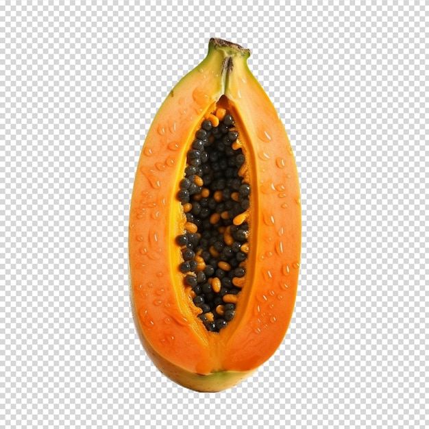 Rijpe papaja die op witte achtergrond wordt geïsoleerd