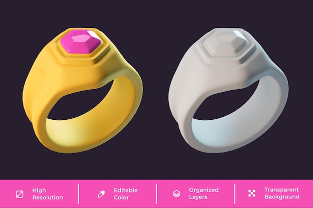 Изолированная иконка кольца 3d