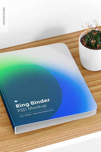 Ring binder mockup, top view