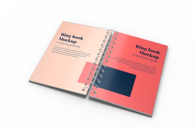 PSD ring book mockup for branding and identity