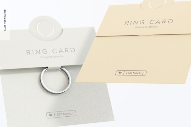 Ring Cards Mockup, Floating