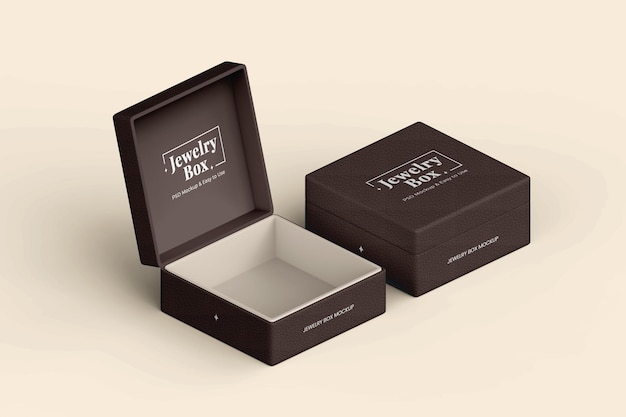Ring jewelry box packaging mockup editable psd
