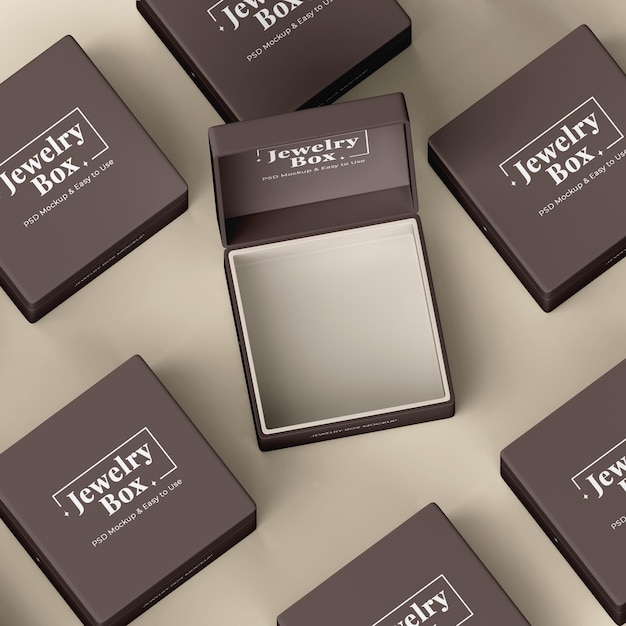 Ring Jewelry Box Packaging Mockup Editable PSD